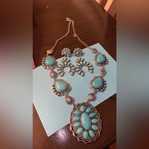 Faux Turquoise Silver set
